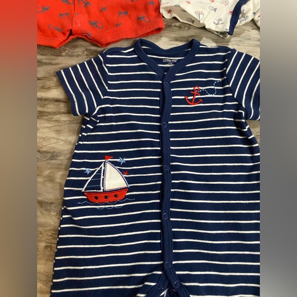 Little Me Baby Boy Cute Summer Rompers Size 9 Months - Picture 2 of 5